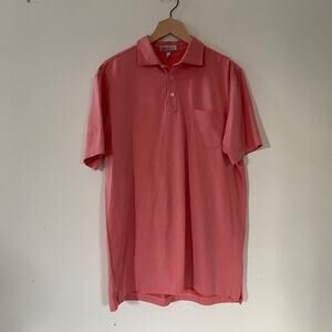 Peter Millar Mens Short Sleeve Polo Shirt Size Medium Preppy Golf Stretch Pocket